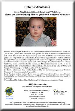 Spendenaufruf Anastasia 2010