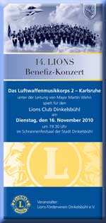 Flyer Benefizkonzert 2010