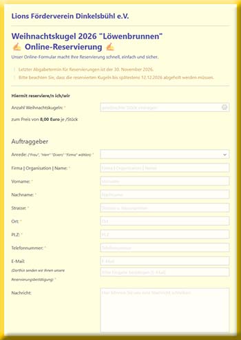 Lions Online-Bestellformular Weihnachtskugel-2026